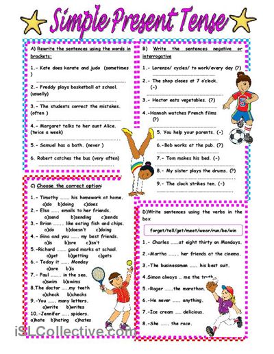 Worksheets  Present Simple â Show And Text